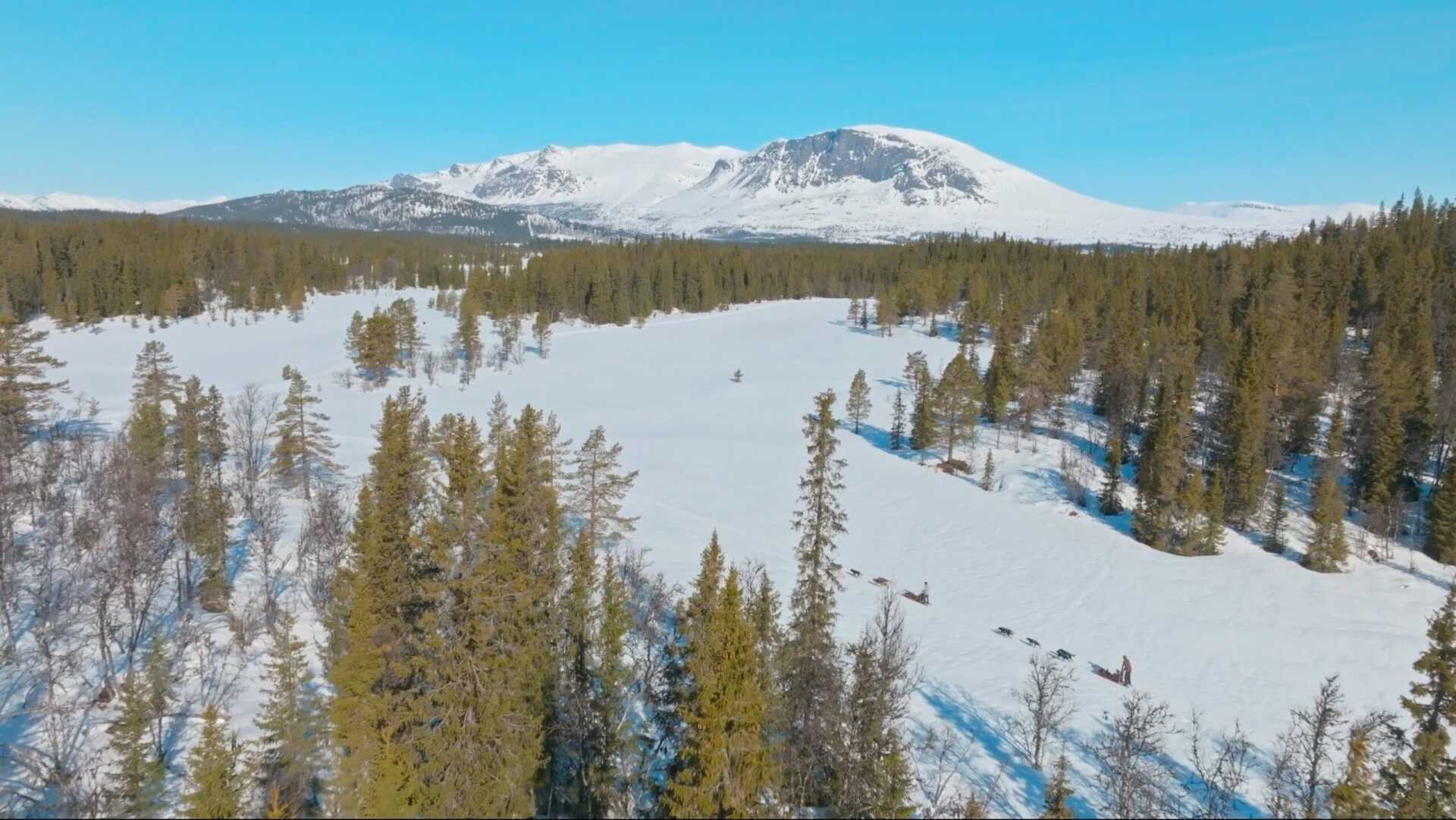 The snow-covered plateau above the treeline