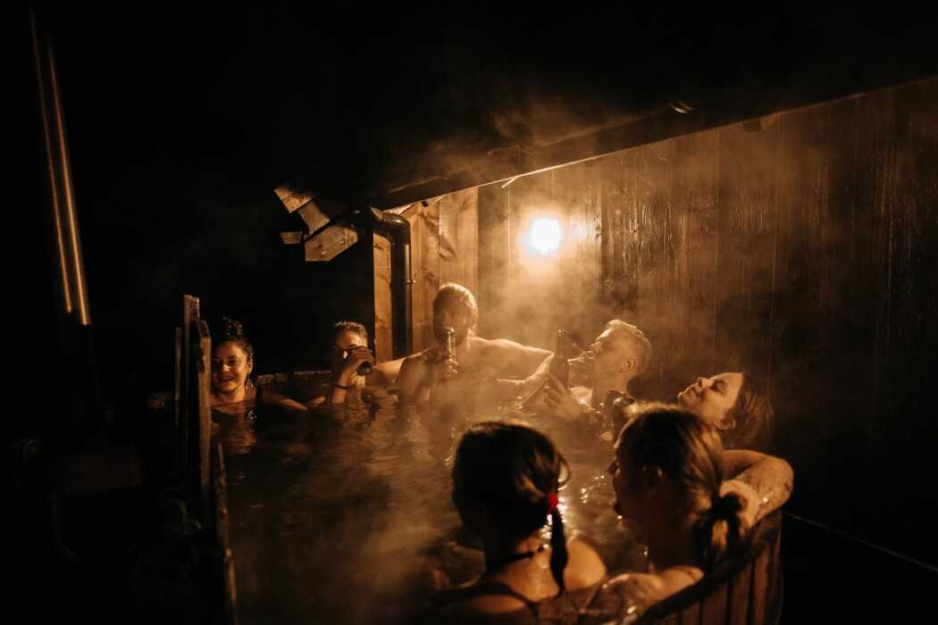 Guests in the sauna